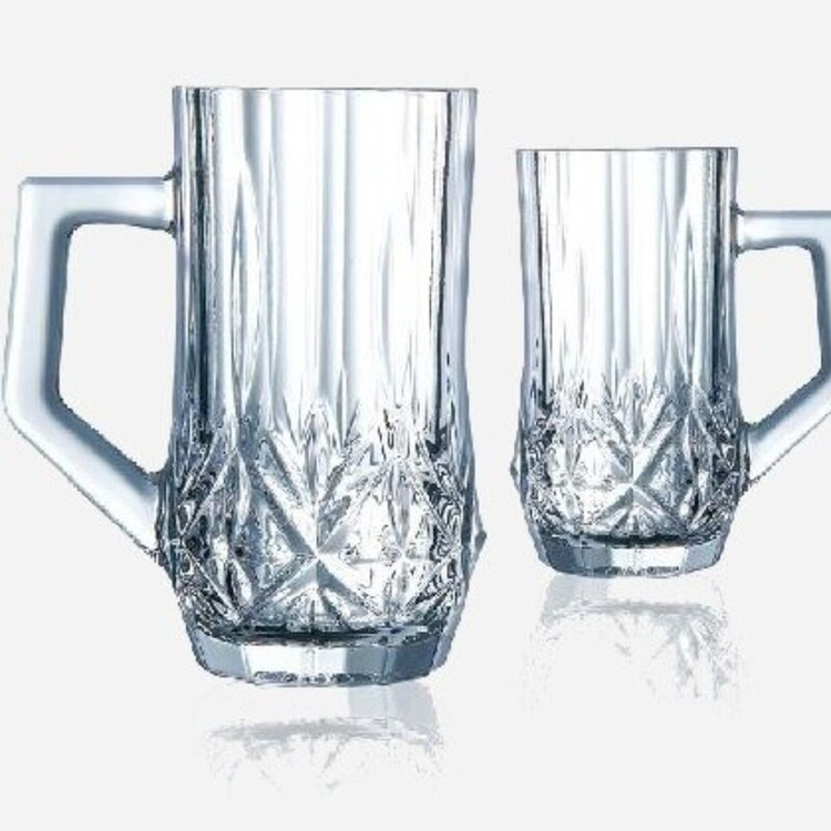استکان لومینارک مدل برایتون حک شده اصلی دسته دار بسته 6 عددی محصول امارات LUMINARC BRIGHTON سری گلد فرنس F2565E