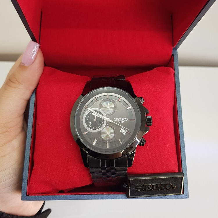 ساعت سیکو ژاپن مشکی مردانه به همراه جعبه و باطری اضافه 2363 G