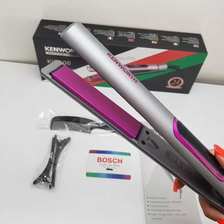 اتو مو کراتینه کنورث مدل kw300 سیم گردان و نمایشگر LED
