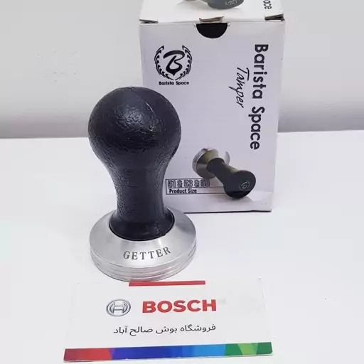 تمپر دسته پلاستیکی کف شیار دار سایز 51 باریستا اسپیس با ارتفاع 9 و قطر کف 5 سانت