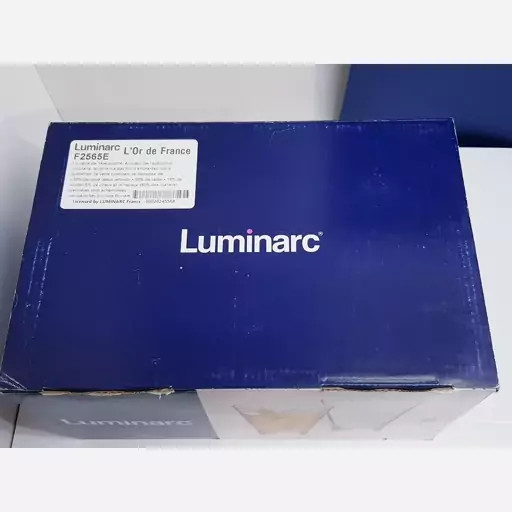لیوان لومینارک شتلند اصلی حک شده ساخت امارات بسته 6 عددی LUMINARC SHETLAND سری گلد فرنس F2565E