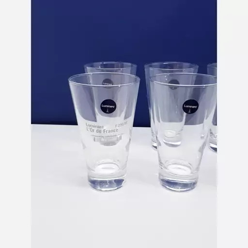 لیوان لومینارک شتلند اصلی حک شده ساخت امارات بسته 6 عددی LUMINARC SHETLAND سری گلد فرنس F2565E