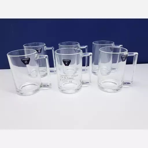 لیوان لومینارک آلابونه اصلی حک شده بلند دسته دار 6 عددی محصول امارات سری گلد فرنس F2565E