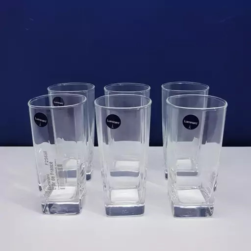 لیوان لومینارک مدل استرلینگ بلند اصلی حک شده ساخت امارات دست 6 عددی سری گلد فرنس F2565E LUMINARC STERLING