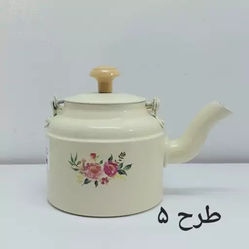 کتری روحی طرح دار نسوز 1 لیتری درجه 1 قطر 12 سانت