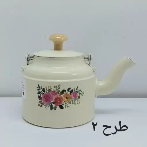 کتری روحی طرح دار نسوز 1 لیتری درجه 1 قطر 12 سانت