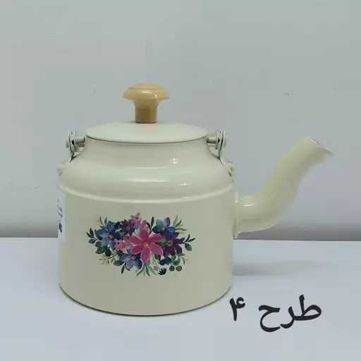 کتری روحی طرح دار نسوز 1 لیتری درجه 1 قطر 12 سانت