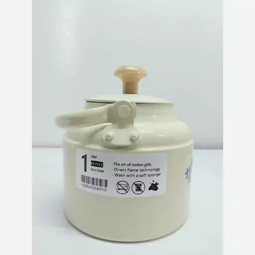 کتری روحی طرح دار نسوز 1 لیتری درجه 1 قطر 12 سانت