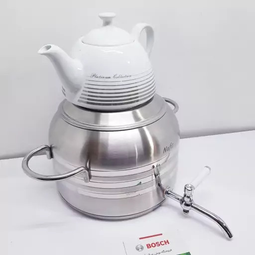 کتری قوری استیل نفیس کتری استیل6لیتری و قوری چینی