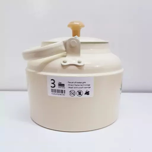کتری روحی طرح دار 3 لیتری نسوز نگیر درجه 1 قطر 19 سانت