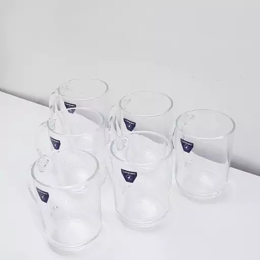 لیوان دسته دار لومینارک مدل تروکت اصلی حک شده ساخت امارات بسته 6 عددی سری گلد فرنس F2565E LUMINARC TROQET