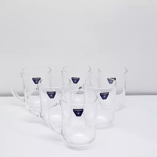 لیوان دسته دار لومینارک مدل تروکت اصلی حک شده ساخت امارات بسته 6 عددی سری گلد فرنس F2565E LUMINARC TROQET