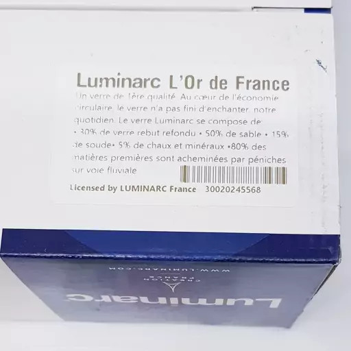 لیوان دسته دار لومینارک مدل تروکت اصلی حک شده ساخت امارات بسته 6 عددی سری گلد فرنس F2565E LUMINARC TROQET