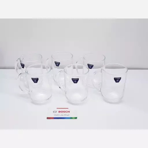 لیوان دسته دار لومینارک مدل تروکت اصلی حک شده ساخت امارات بسته 6 عددی سری گلد فرنس F2565E LUMINARC TROQET