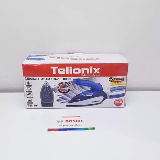 اتو مسافرتی تلیونیکس تاشو درجه 1 کف سرامیک مدل 1192 - 1100 وات با گارانتی شرکتی