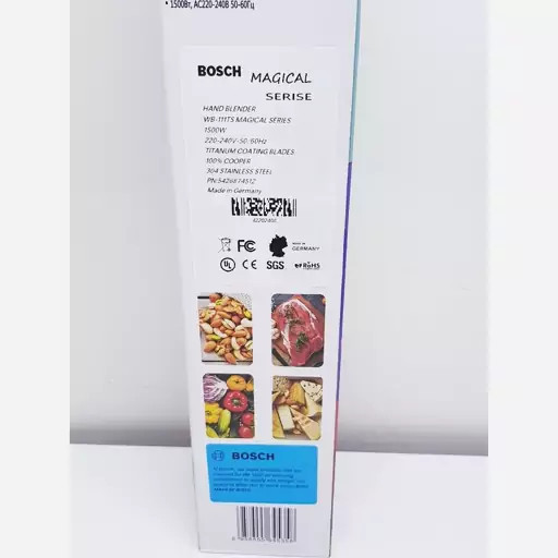 گوشتکوب برقی بوش آلمان مجیکال سری حک شده اصلی 1500وات لیبل آبی تیغ تیتانیوم بدنه خط و خش دارد مدل 111