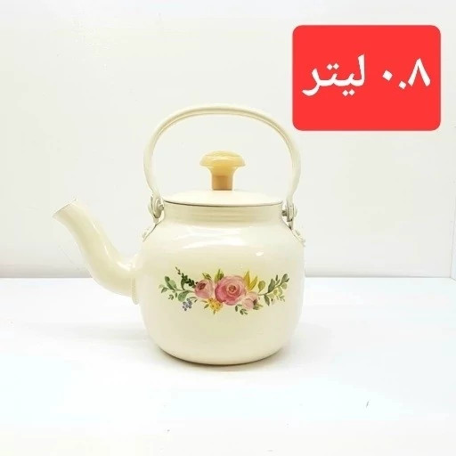 قوری روحی 0.8 لیتر طرح دار رنگ کوره ثابت نسوز آهنربا نگیر برند یکتا باش مدل YEKTABASH H008