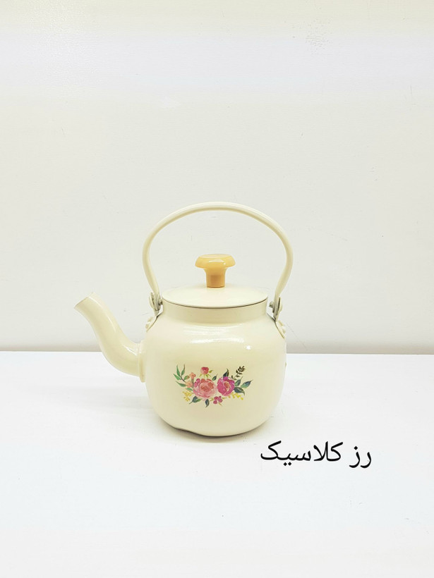 قوری روحی 0.8 لیتر طرح دار رنگ کوره ثابت نسوز آهنربا نگیر برند یکتا باش مدل YEKTABASH H008