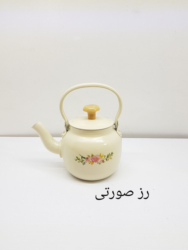 قوری روحی 0.8 لیتر طرح دار رنگ کوره ثابت نسوز آهنربا نگیر برند یکتا باش مدل YEKTABASH H008