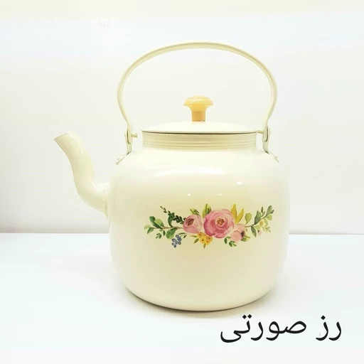 کتری روحی 4 لیتر طرح دار رنگ کوره ثابت نسوز آهنربا نگیر برند یکتاباش مدل YEKTABASH H042