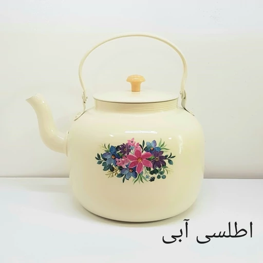 کتری روحی 5 لیتر طرح دار رنگ کوره ثابت نسوز آهنربا نگیر برند یکتاباش مدل YEKTABASH H052