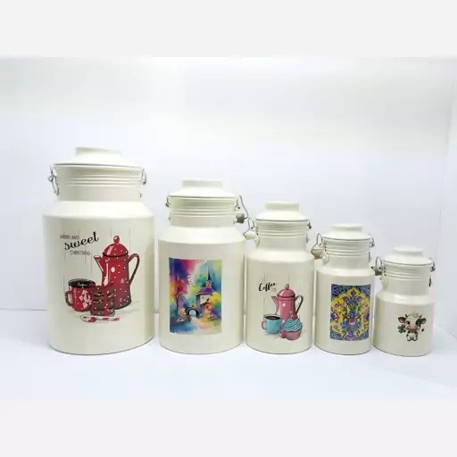 دبه روغن روحی بانکه طرحدار سطل شیر 1 لیتری مدل A010 دارای ایراد جزئی