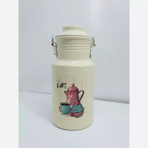 دبه روغن روحی بانکه طرحدار سطل شیر 1 لیتری مدل A010  دارای ایراد جزئی
